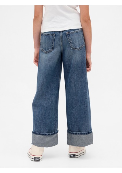 Kız Çocuk Mavi Low Rise Easy Wide-Leg Baggy Jean fırsatları