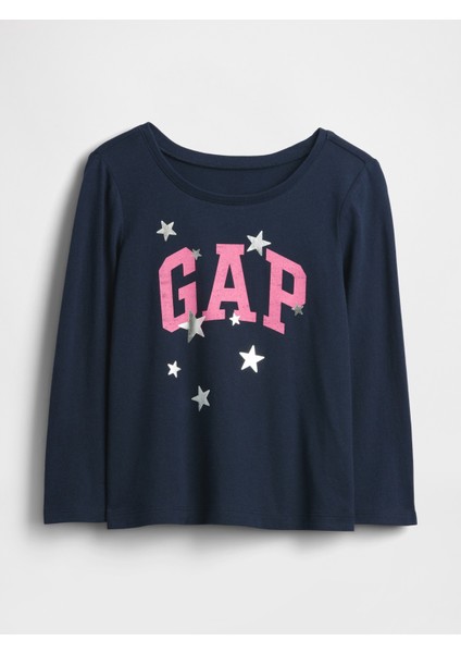 Kız Bebek Lacivert Gap Logo T-Shirt