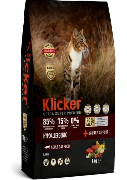 Klıcker Yetişkin Kedi Kuru Maması Hypoallergenıc Kuzulu