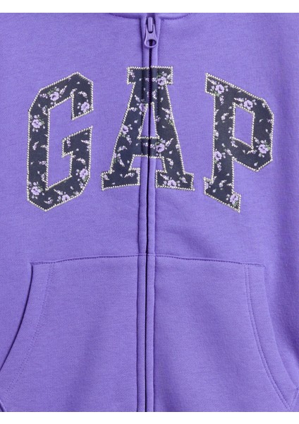 Kız Çocuk Mavi Vintagesoft Logo Fermuarlı Sweatshirt fiyatları