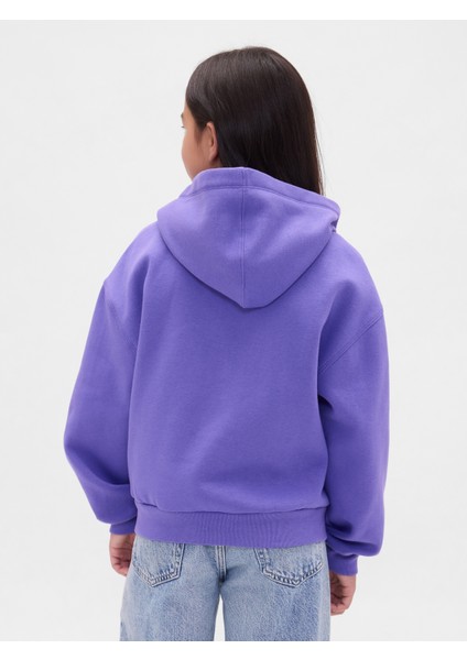 Kız Çocuk Mavi Vintagesoft Logo Fermuarlı Sweatshirt fırsatları