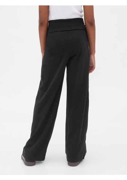 Kız Çocuk Siyah Wide-Leg Foldover Tayt modelleri