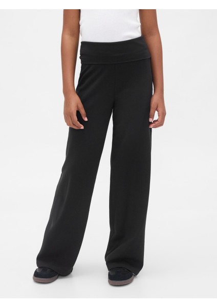 Kız Çocuk Siyah Wide-Leg Foldover Tayt fırsatları