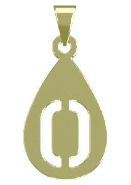 14 Ayar Altın O Harfi Kolye Ucu 1 Gr, KC12577 Kodlu