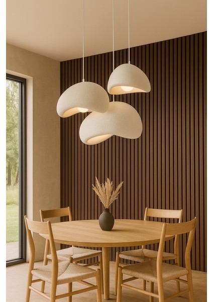 Organik Dokulu Sarkıt Avize - 30-40-50 cm | Modern Beton Görünümlü