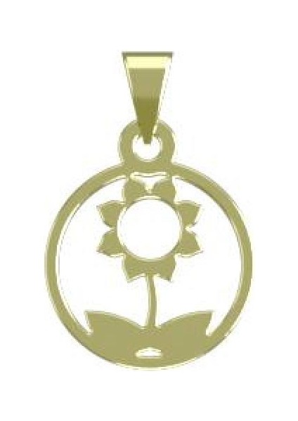 14 Ayar Altın Çiçek Kolye Ucu 1 Gr, KC10993 Kodlu