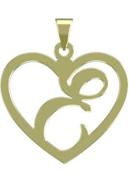 14 Ayar Altın E Harfi Kolye Ucu 1 Gr, KC12828 Kodlu