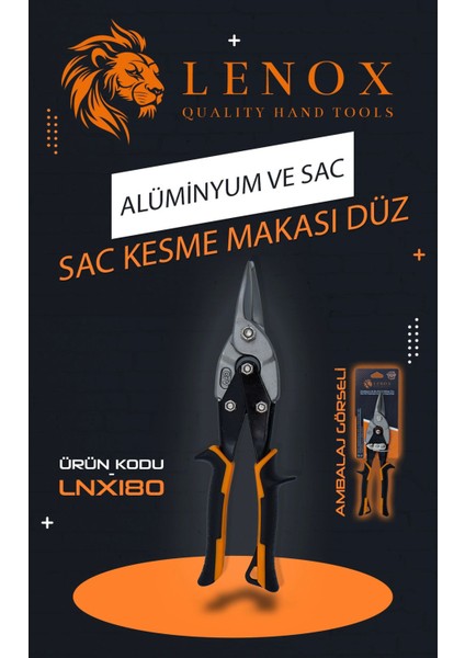 Tools Aliminyum Sac Kesme Makası Krom Vanadium Bıçak Ağzı