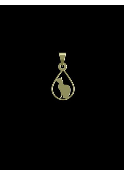 14 Ayar Altın Kedi Kolye Ucu 1 Gr, KC14011 Kodlu