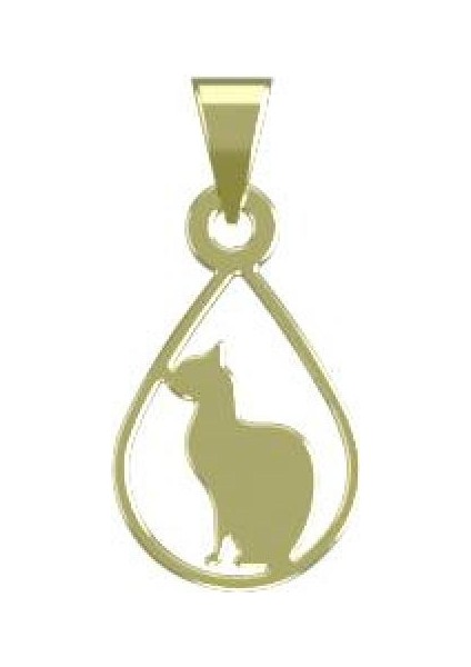 14 Ayar Altın Kedi Kolye Ucu 1 Gr, KC14011 Kodlu