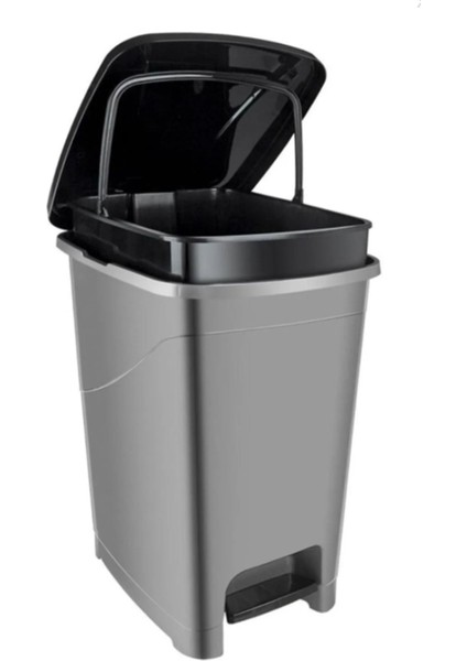 25 Litre Iç Kovalı Slim Pedallı Çöp Kovası Antrasit Renk