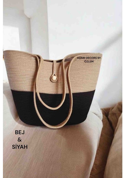 Hasır Omuz Çantası Plaj Çantası Günlük Çanta El Emeği Handmade