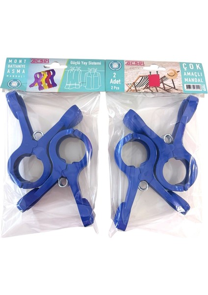 4'lü Çok Amaçlı Plaj Şezlong ve Masa Mandalı, Lacivert indirimleri