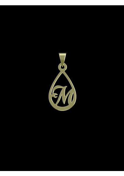 14 Ayar Altın M Harfi Kolye Ucu 1 Gr, KC11236 Kodlu