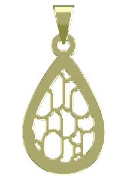 14 Ayar Altın Gözyaşı Damlası Kolye Ucu 1 Gr, KC11272 Kodlu