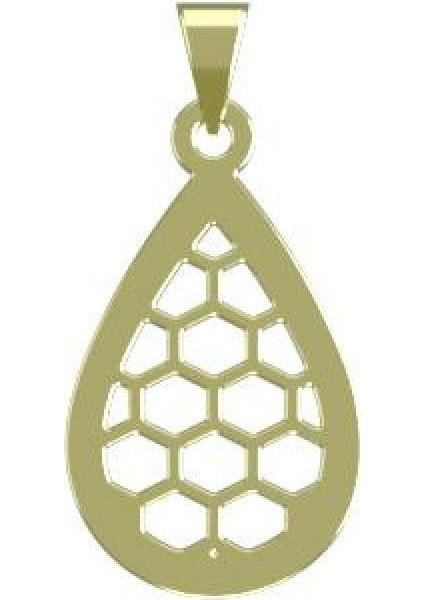 14 Ayar Altın Gözyaşı Damlası Kolye Ucu 1 Gr, KC11286 Kodlu