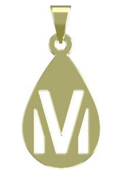 14 Ayar Altın M Harfi Kolye Ucu 1 Gr, KC12538 Kodlu