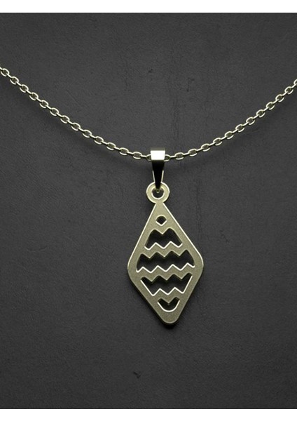 14 Ayar Altın Eşkenar Dörtgen Kolye Ucu 1 Gr, KC11299 Kodlu