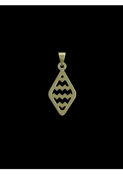 14 Ayar Altın Eşkenar Dörtgen Kolye Ucu 1 Gr, KC11299 Kodlu