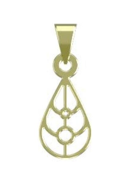 14 Ayar Altın Gözyaşı Damlası Kolye Ucu 1 Gr, KC10872 Kodlu