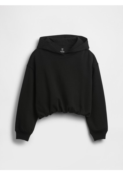 Kız Çocuk Siyah Vintage Soft Oversized Bubble Sweatshirt indirimleri