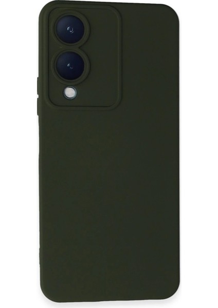 Vivo Y17S Kılıf Nano Içi Kadife Silikon - Koyu Yeşil - 19474-7241