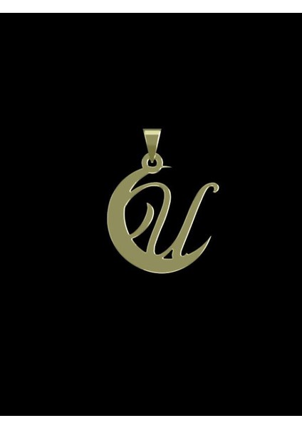 14 Ayar Altın U Harfi Kolye Ucu 1 Gr, KC13698 Kodlu