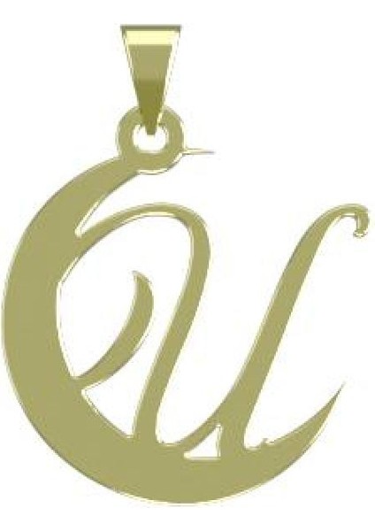 14 Ayar Altın U Harfi Kolye Ucu 1 Gr, KC13698 Kodlu