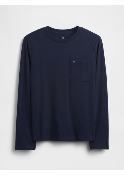 Erkek Çocuk Lacivert Gap Logo Pocket T-Shirt
