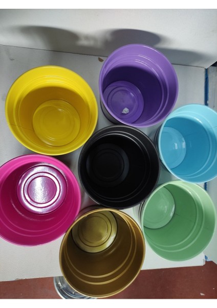 Çok Renkli Saksı Veya Çöp Kovası 15X18 Cm, Renk Seçenekleriyle 1 Adet