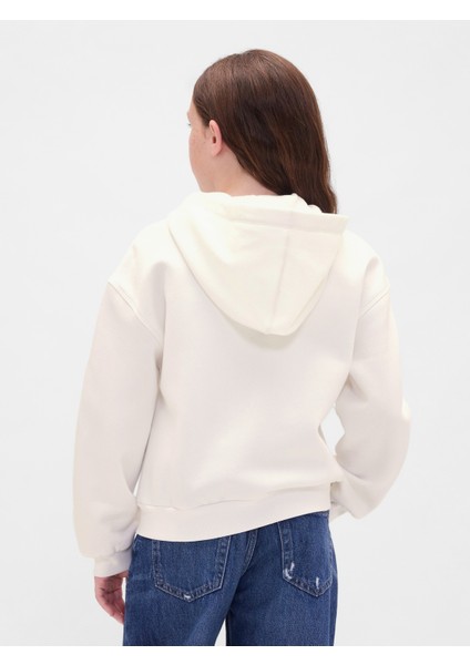 Kız Çocuk Beyaz Vintagesoft Logo Fermuarlı Sweatshirt modelleri