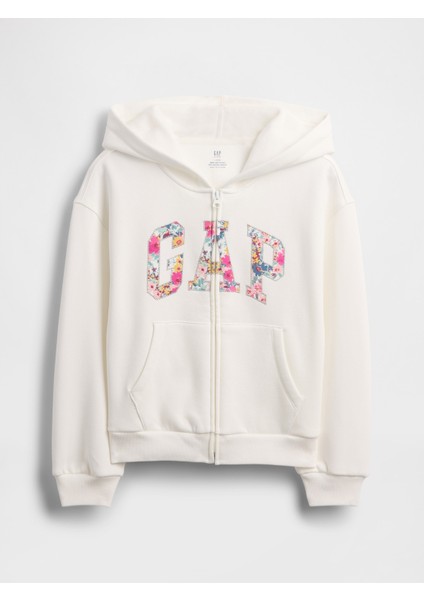 Kız Çocuk Beyaz Vintagesoft Logo Fermuarlı Sweatshirt fırsatları
