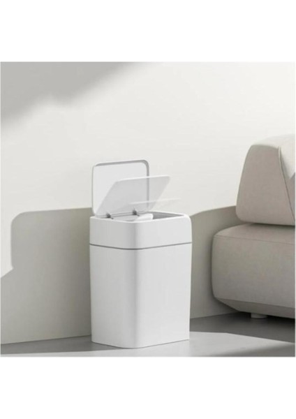 9 Litre Akıllı Slim Çöp Kovası, Beyaz, Fonksiyonel ve Şık Tasarım