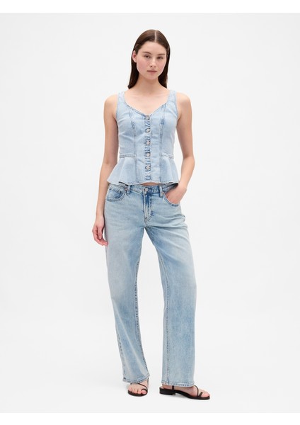 Kadın Açık Mavi Low Rise '90S Jean Pantolon