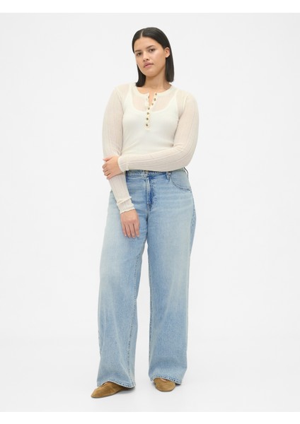 Kadın Açık Mavi Low Rise '90S Jean Pantolon fırsatları