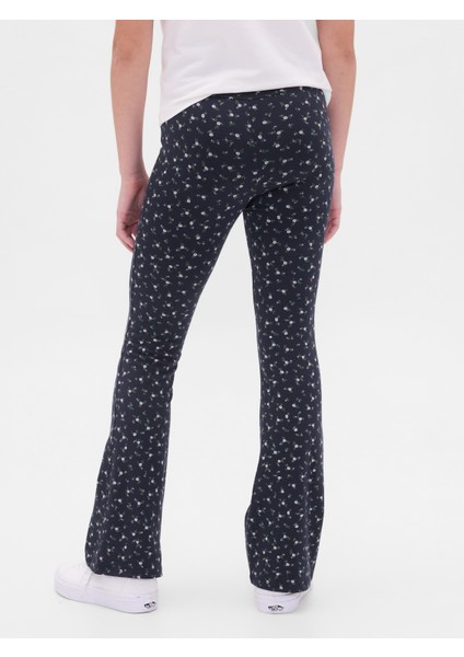 Kız Çocuk Çiçek Desenli Flare Tayt modelleri