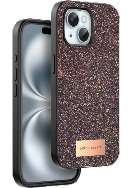 iPhone 15 Plus Bright Simli Kapak - Derin Mor - 12172-1960