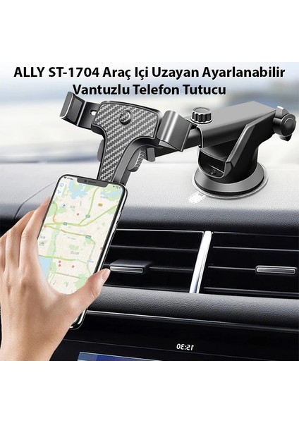 Ally ST-1704 Araç Içi Uzayan Ayarlanabilir Vantuzlu Telefon TUTUCU-(1903) - 12422-1242 fiyatları