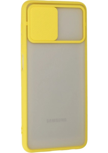 Samsung Galaxy A22 Kılıf Palm Buzlu Kamera Sürgülü Silikon - Sarı - 17357-3653 fiyatları