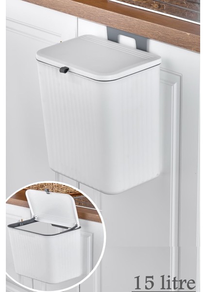 Banyo ve Mutfak Tezgahı Için Şık, Kapaklı, 15 Litrelik Kullanım Kolaylığı Sağlayan Kov.