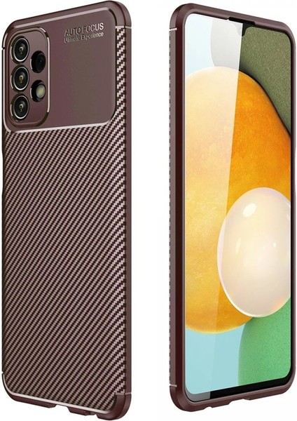 Samsung Galaxy A13 4g Kılıf Auto Focus Karbon Kapak - Kahverengi - 17634-9249