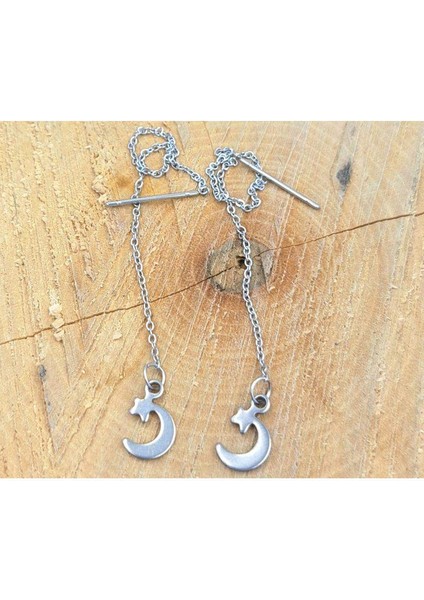 Çelik Sallantılı Figürlü Küpe