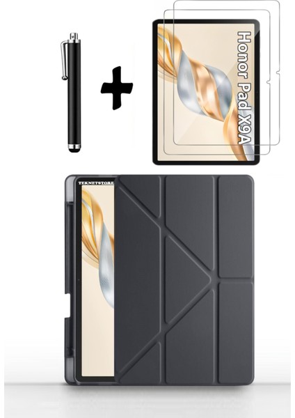 Honor Pad X9A 11.5 Inç 2025 Kılıf Kalem Bölmeli Standlı Darbeye Dayanıklı Ekran Koruyucu Kalem Seti