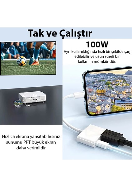 Ally Type C To 4K Hdmı 100W Type C Çevirici Iphone 15 Iphone 16 ANDROID-(1903) - 17112-6773 modelleri