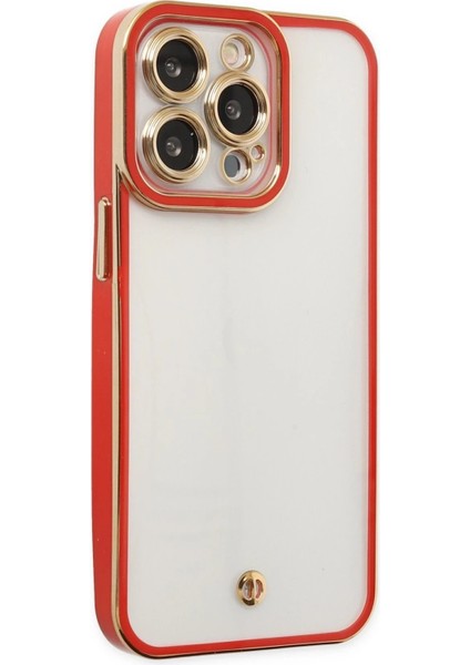 iPhone 13 Pro Max Kılıf Liva Lens Silikon - Kırmızı - 13148-9409