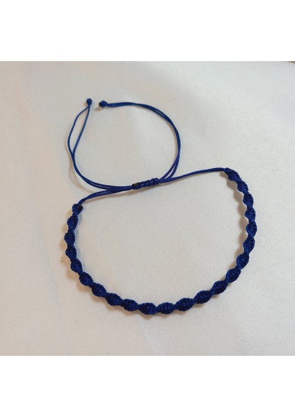 Lacivert Spiral Makrome Örgü İp Bileklik, Suya Dayanıklı Makrome Bileklik, Asansörlü Ayarlanabilir El Yapımı Unisex Bileklik, Makrome Bileklik, Örgü Bileklik, İp Bileklik, Hediye Takı modelleri