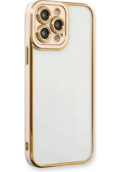 iPhone 13 Pro Max Kılıf Liva Lens Silikon - Pudra - 11104-1777