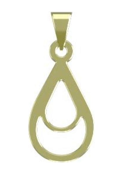 14 Ayar Altın Gözyaşı Damlası Kolye Ucu 1 Gr, KC10460 Kodlu