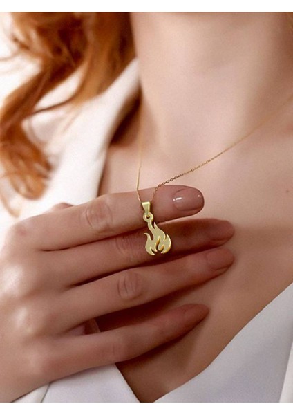 14 Ayar Altın Alev/ Ateş Kolye Ucu 1 Gr, KC10903 Kodlu modelleri