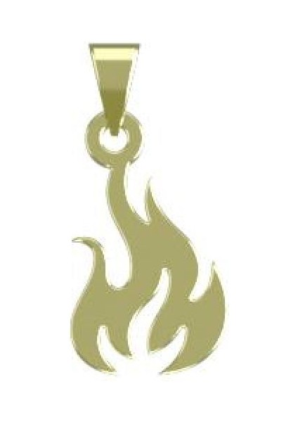 14 Ayar Altın Alev/ Ateş Kolye Ucu 1 Gr, KC10903 Kodlu
